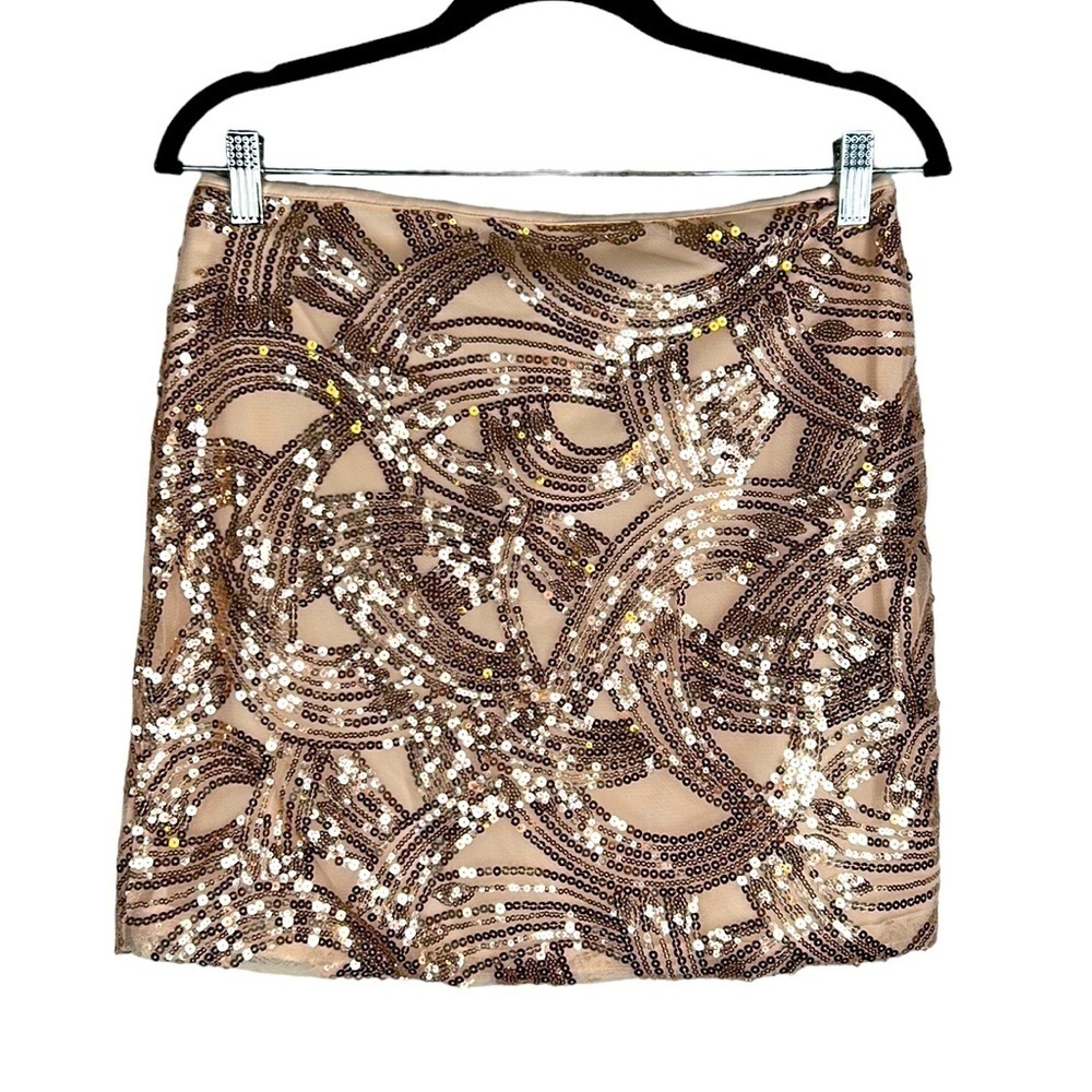 Francescas Jun & Ivy Pink Sequin Mini Skirt‎ Size Large New with tags!